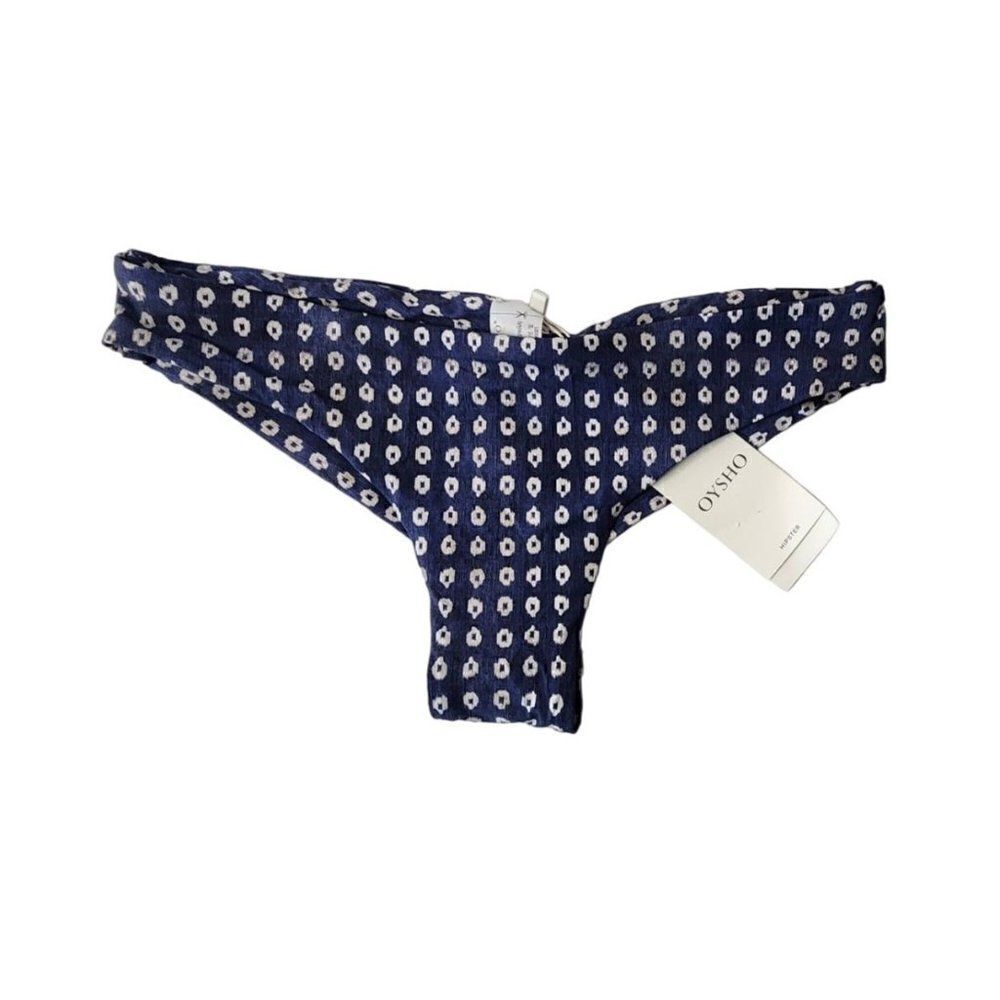 Oysho NWT Blue Geometric Bikini Bottoms in Small